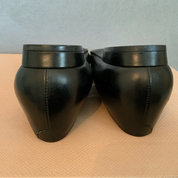 Authentic Celine Paris Leather Flat Loafer Black Rare Vintage Size 5.5 - Picture 10 of 14